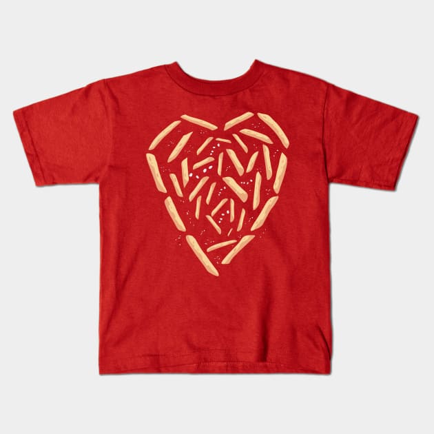 French Fries Lover Heart Kids T-Shirt by Shirtbubble